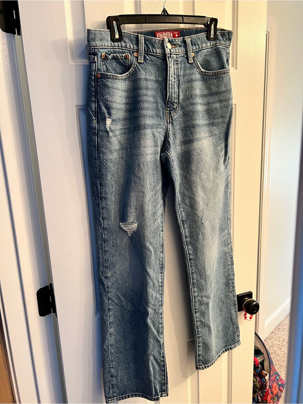 Lucky Brand Classic Light Blue Women's Distressed High Rise Straight-Leg Jeans